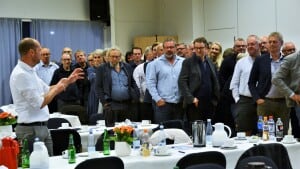 Omkring 80 mødte frem for at deltage i opstartmødet for et nyt projekt, der skal skubbe gang i udviklingen af Tønder midtby.Foto: Betina Skjønnemand