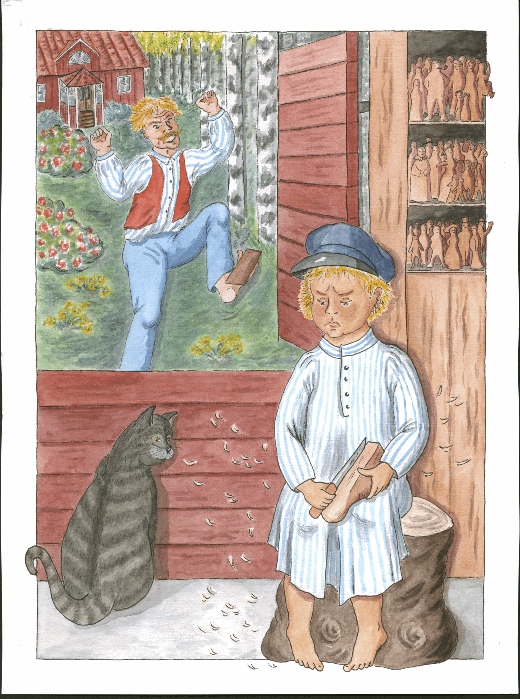 Søndag den 2. september kan man på Borgvold opleve børneforestillingen om Emil fra Lønneberg og træmand nrummer 100. PR-illustration